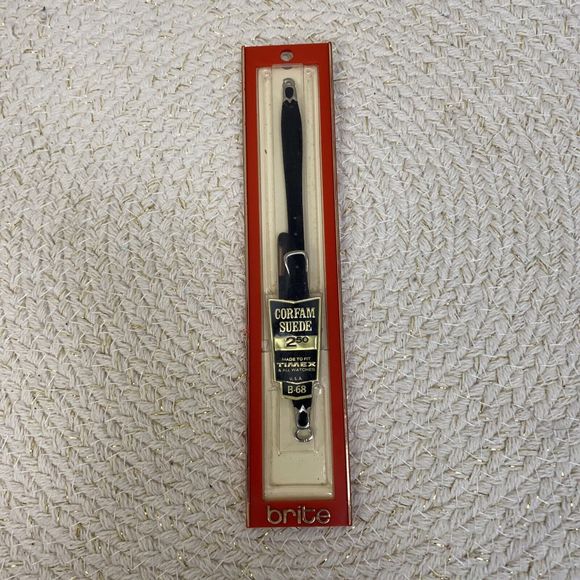 Vintage Brite Corfam Suede Timex Watchband B-68 Split Ring End Small Ladies - Picture 1 of 5